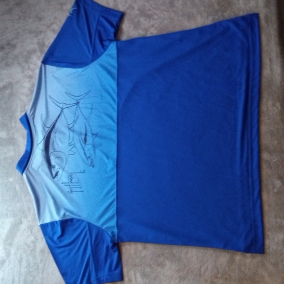 GUY Harvey Fishing Salt Water Fishing Outdoor Blue 2 Tone 30th anniversary 2XL - Picture 7 of 9